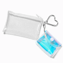 White & Teal Clear Coin Purse Set - 2 Pack