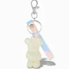 White Bling Bear Keychain