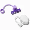 White Cloud & Purple ''Lover'' Straw Covers - 2 Pack