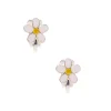 White Daisy Clip-On Earrings