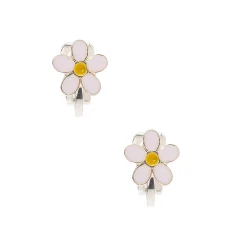 White Daisy Clip-On Earrings