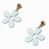 White Daisy 1" Drop Earrings
