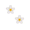 White Daisy Stud Earrings
