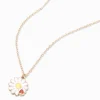 White Daisy With Ladybug Pendant Necklace