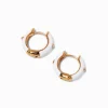 White Enamel Huggie Hoop Earrings