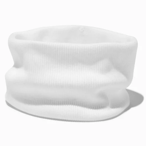 White Flat Ribbed Headwrap