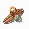 White Flower Brown Metal Hair Claw