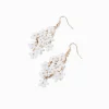White Flower Chandelier 2.5" Drop Earrings