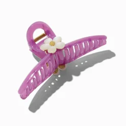 White Flower Orchid Metal Hair Claw