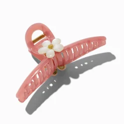 White Flower Rose Metal Hair Claw