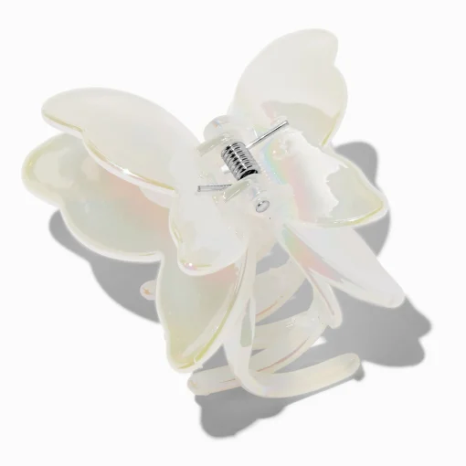 White Iridescent Butterfly Hair Claw