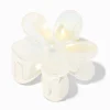 White Iridescent Medium Flower Hair Claw