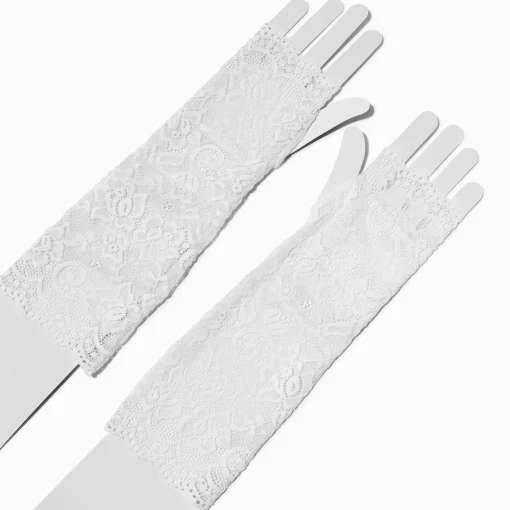 White Lace Long Gloves