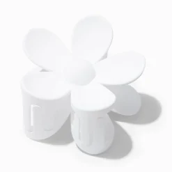 White Matte Flower Hair Claw