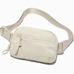 White Nylon Belt Bag