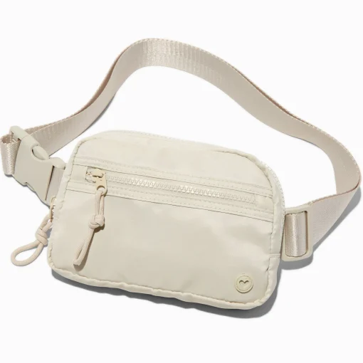 White Nylon Belt Bag