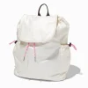 White Nylon Flap Backpack