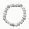 White Pearl & Fireball Stretch Bracelet
