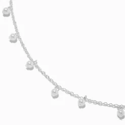 White Pearl Confetti Charm Necklace