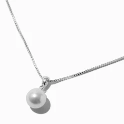 White Pearl 6mm Pendant Necklace