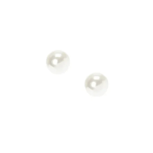 White Pearl 6mm Stud Earrings