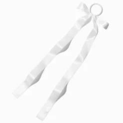 White Satin Bow Hair Tie