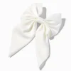 White Satin Hair Bow Clip