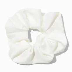 White Satin Hair Scrunchie
