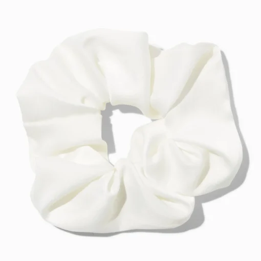 White Satin Hair Scrunchie