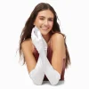 White Satin Long Gloves