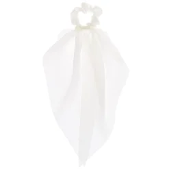 White Small Hair Scrunchie Scarf