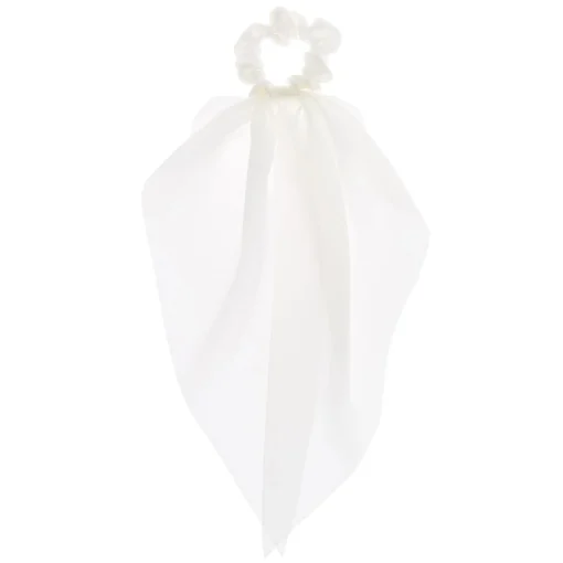 White Small Hair Scrunchie Scarf