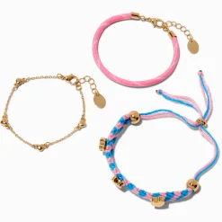 Woven Rope Heart Bracelet Set - 3 Pack
