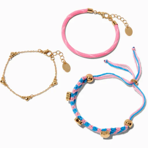 Woven Rope Heart Bracelet Set - 3 Pack
