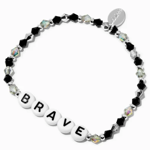 ''Brave'' Beaded Stretch Bracelet