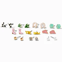 Yee Haw Cowpoke Stud Earrings - 10 Pack