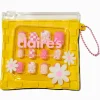 Yellow Checkered Press On Faux Nail Set