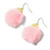 Yellow Chick Pink Pom Pom 1.5" Drop Earrings