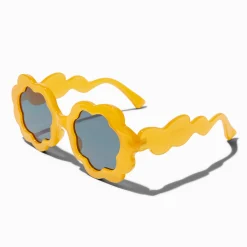 Yellow Curvy Flower Sunglasses