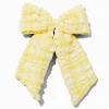 Yellow Puffy Gingham Hair Bow Clip