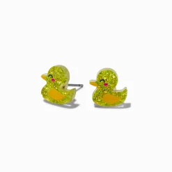 Yellow Rubber Duck Acrylic Stud Earrings
