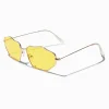 Yellow Wavy Oval Sunglasses