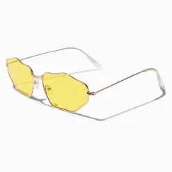 Yellow Wavy Oval Sunglasses