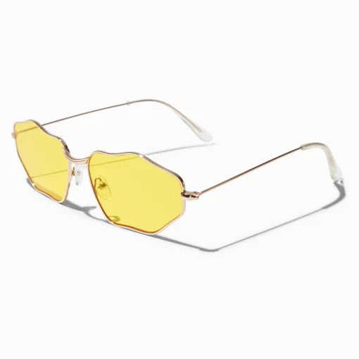Yellow Wavy Oval Sunglasses